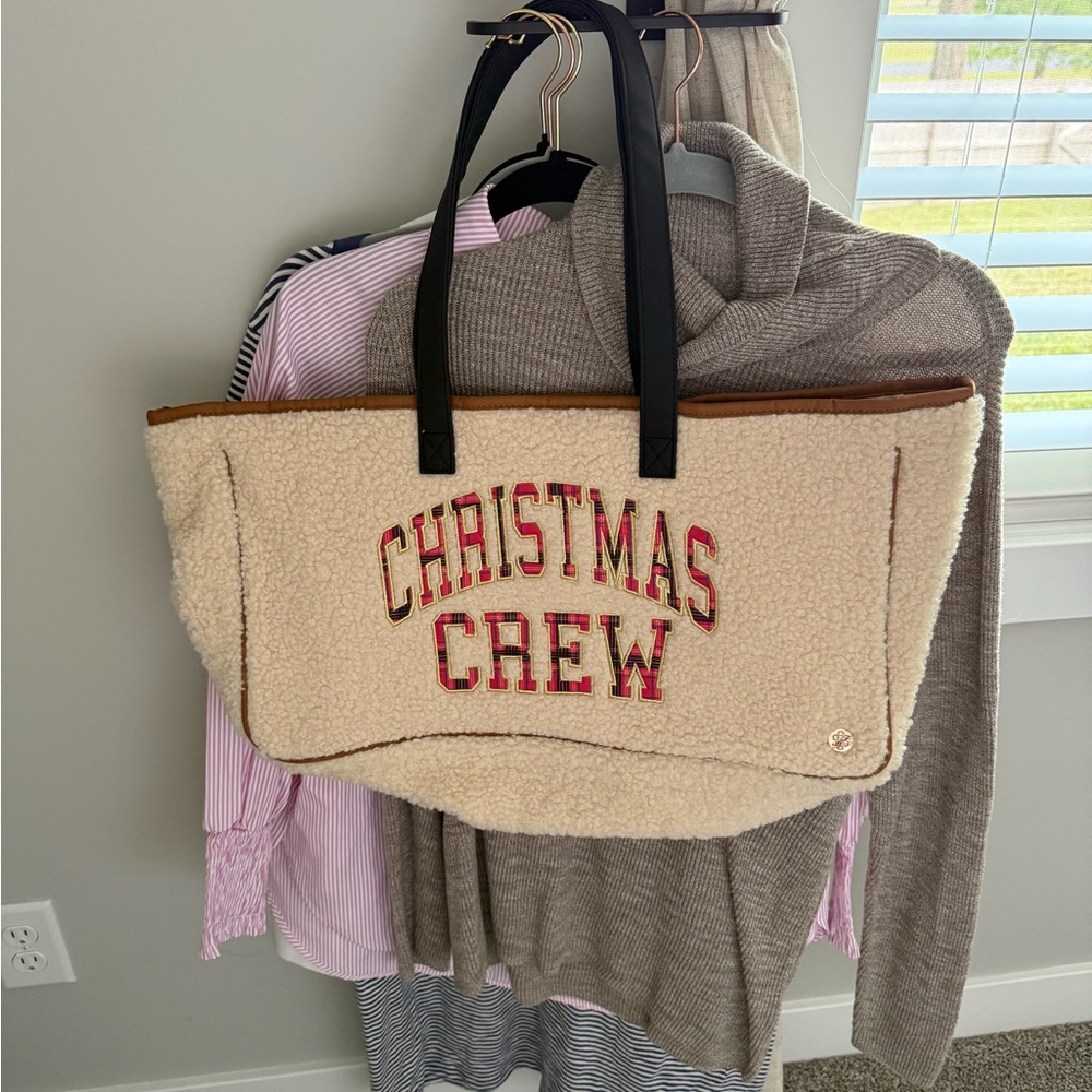 Christmas Crew Cream Tote Bag
